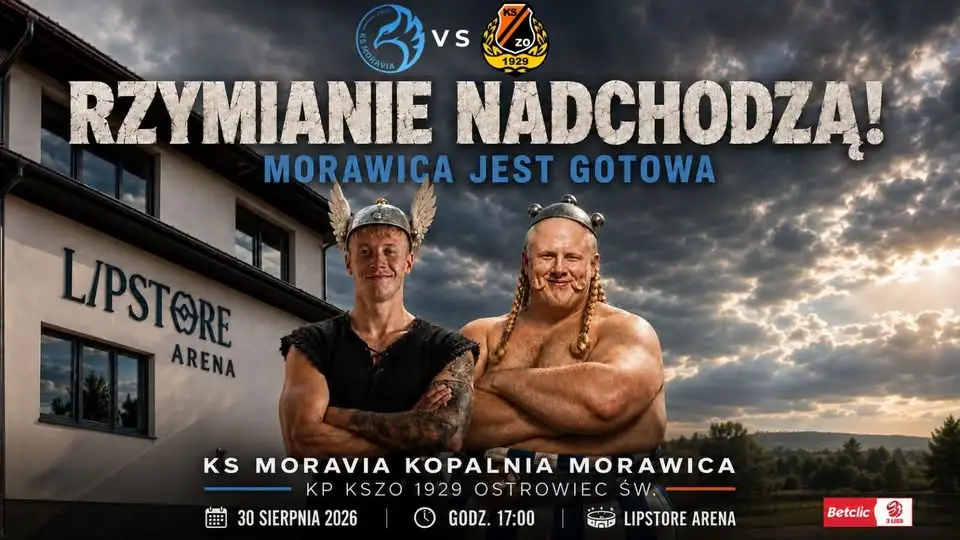 Grochobeliks i Rybosteriks: Moravia Morawica zaprasza na derby z KSZO Ostrowiec