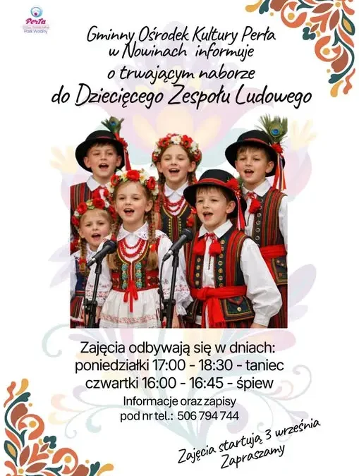 Nabór do dziecięcego zespołu folklorystycznego w Gminie Nowiny