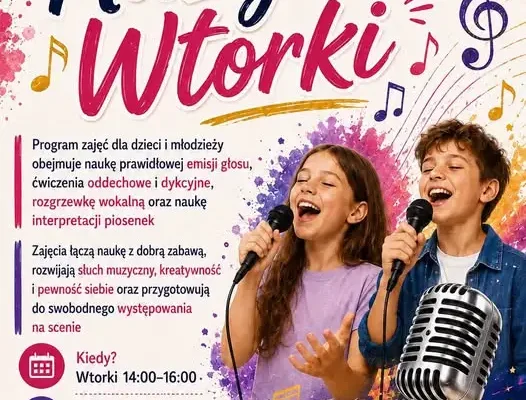 Muzyczne Wtorki w Łopusznie – bezpłatne zajęcia wokalne dla dzieci i młodzieży
