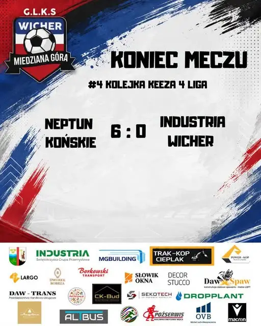 MKS Neptun Końskie pokonuje Wicher Miedziana Góra 4:3 w 4. kolejce KEEZA 4 Ligi