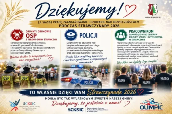 Strawczynada 2026: Podziękowania dla służb i organizatorów