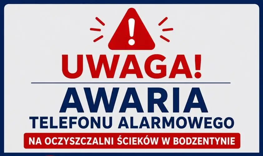 Awaria telefonu alarmowego w Oczyszczalni Ścieków w Bodzentynie