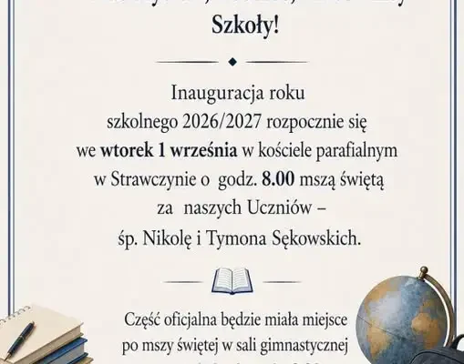 Inauguracja roku szkolnego 2026/2027 w Strawczynie