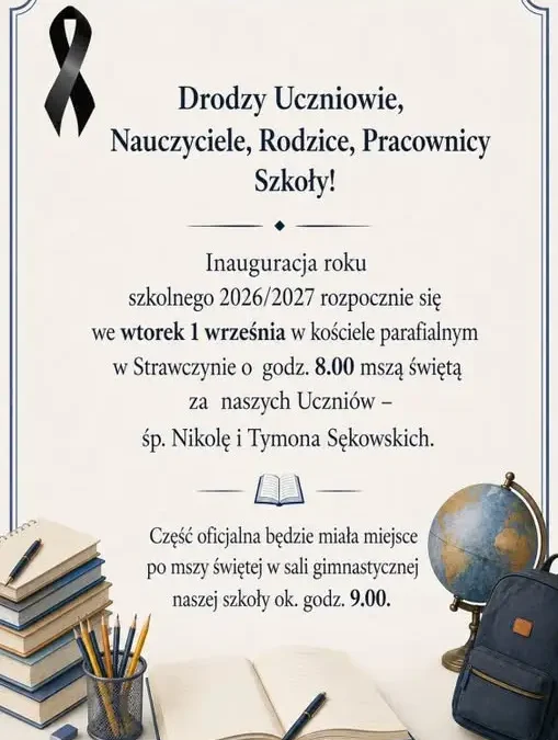 Inauguracja roku szkolnego 2026/2027 w Strawczynie