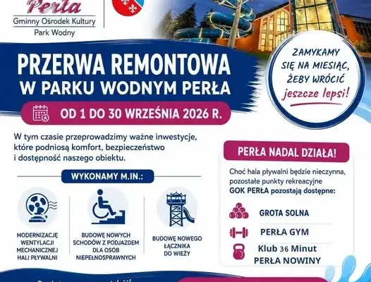 Park Wodny PERŁA zamknięty we wrześniu na remont – co się zmieni?