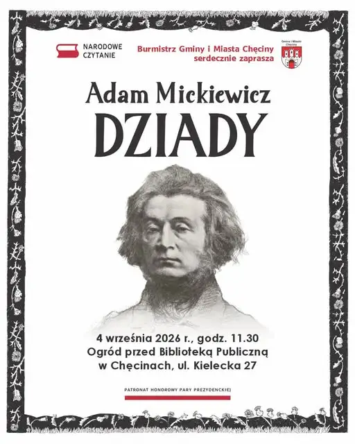 Narodowe Czytanie w Chęcinach z nową godziną – start o 11:30
