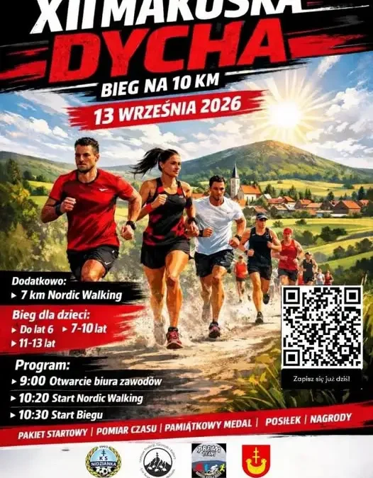 XII Makoska Dycha w Makoszynie – bieg, nordic walking i gość specjalny już 13 września