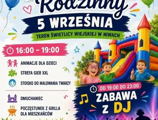 Festyn Rodzinny w Niwach – animacje, grill i zabawa taneczna już w sobotę