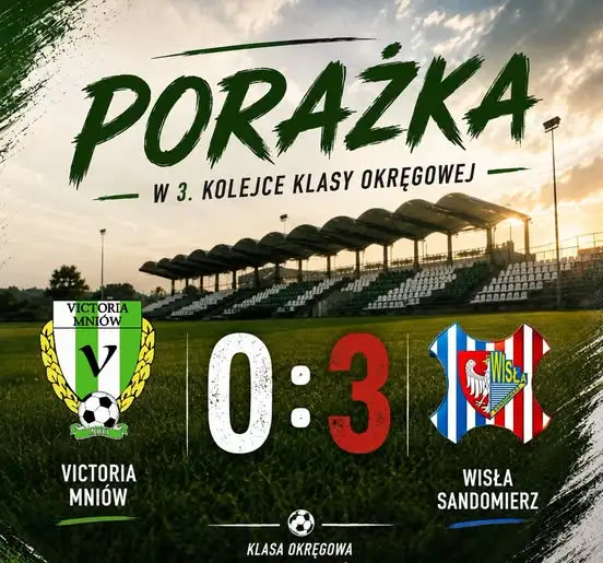 Porażka Victorii Mniów z Wisłą Sandomierz w 3. kolejce KEEZA Klasy Okręgowej