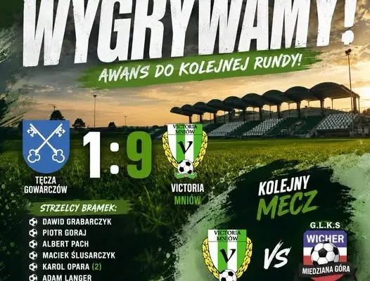 Pucharowa demolka! Victoria Mniów rozbija Tęczę Gowarczów 9:1