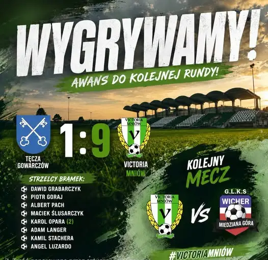 Pucharowa demolka! Victoria Mniów rozbija Tęczę Gowarczów 9:1