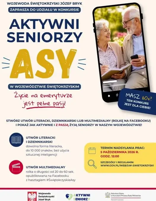 Konkurs dla seniorów z województwa świętokrzyskiego – pokaż swoją pasję!