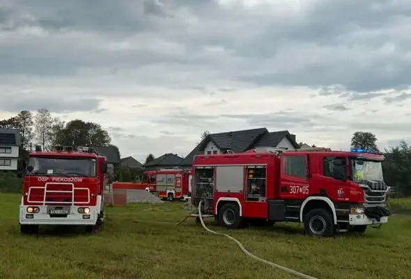 Pożar nieużytków rolnych w Brynicy – strażacy z OSP Piekoszów w akcji