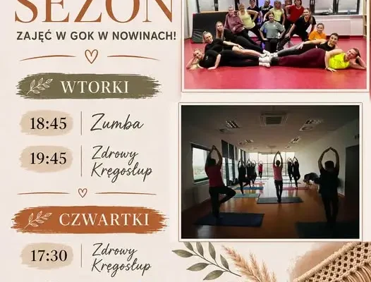 GOK Nowiny zaprasza na nowy sezon zajęć: Zumba i Zdrowy Kręgosłup