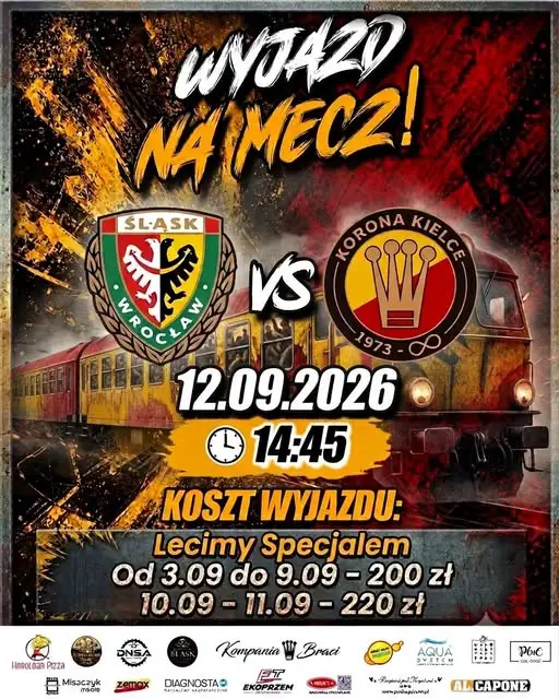 Kibice pojadą specjalnym pociągiem na mecz ze Śląskiem Wrocław