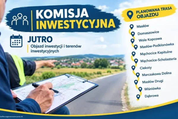 Radni z Gminy Masłów wyruszą w objazd inwestycyjny. Sprawdzą stan kluczowych projektów