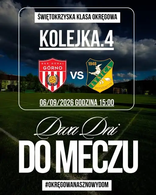 Bodzentyn zagra na wyjeździe z GKS Góral Górno w 4. kolejce