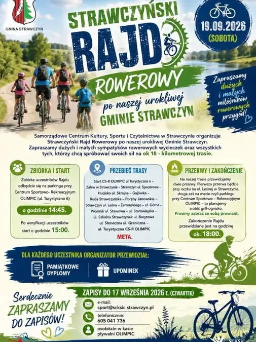 Strawczyński Rajd Rowerowy 2026 – zapraszamy na wspólną przejażdżkę