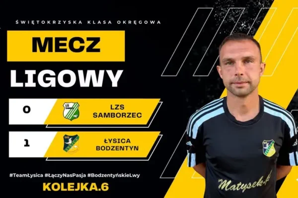 Skrót meczu Łysica Bodzentyn – LZS Samborzec dostępny w sieci