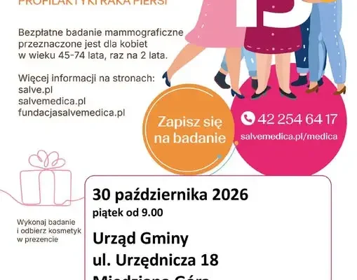 Bezpłatna mammografia w Miedzianej Górze – zapisy już trwają