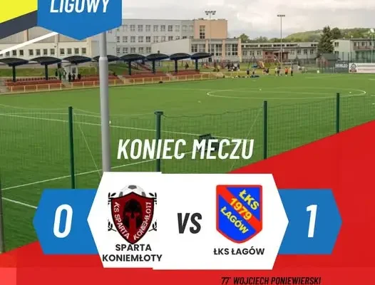 LKS Łagów wywozi trzy punkty z Koniemłotów. Zwycięski gol Poniewierskiego z rzutu wolnego