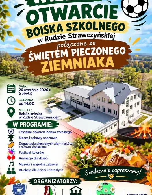 Nowe boisko szkolne w Rudzie Strawczyńskiej – otwarcie już 26 września