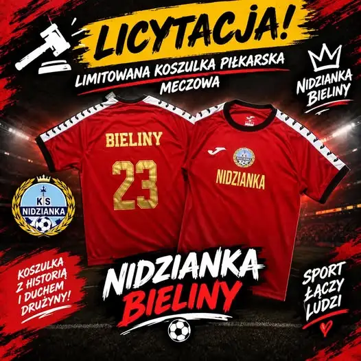 Licytacja limitowanej koszulki Nidzianka Bieliny – wsparcie dla Marcelinki