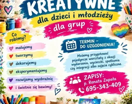 Kreatywne warsztaty dla grup w Świetlicy SCKSiC w Strawczynku