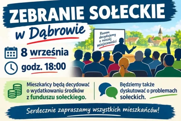 Jutro w Dąbrowie: mieszkańcy zdecydują o funduszu sołeckim