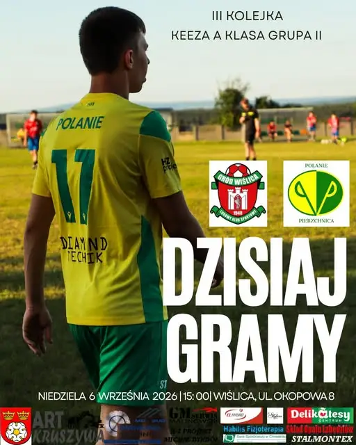 Żółto-Zieloni z Pierzchnicy zagrają w Wiślicy. Kibice, ruszajcie na stadion!