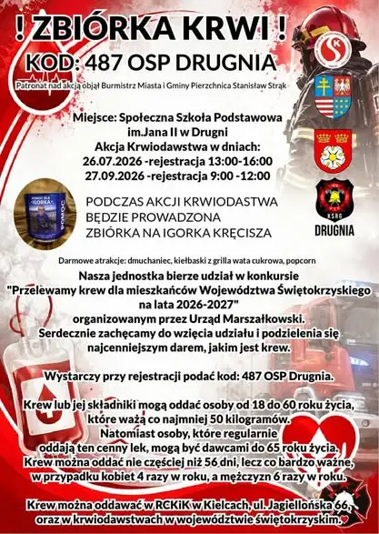 Drugnia: akcja krwiodawstwa z Kamilem Jabłońskim i zbiórką dla Igorka
