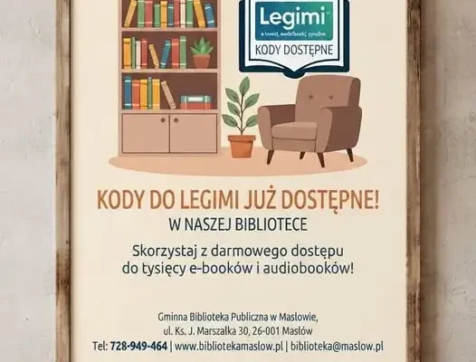 Darmowe kody Legimi w Gminnej Bibliotece Publicznej w Masłowie