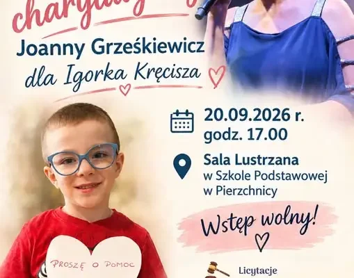 Koncert charytatywny w Pierzchnicy – 20 września wsparcie dla Igorka Kręcisza