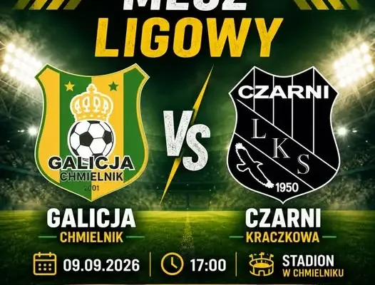 Galicja Chmielnik podejmie Czarnych Kraczkowa w środowym meczu ligowym