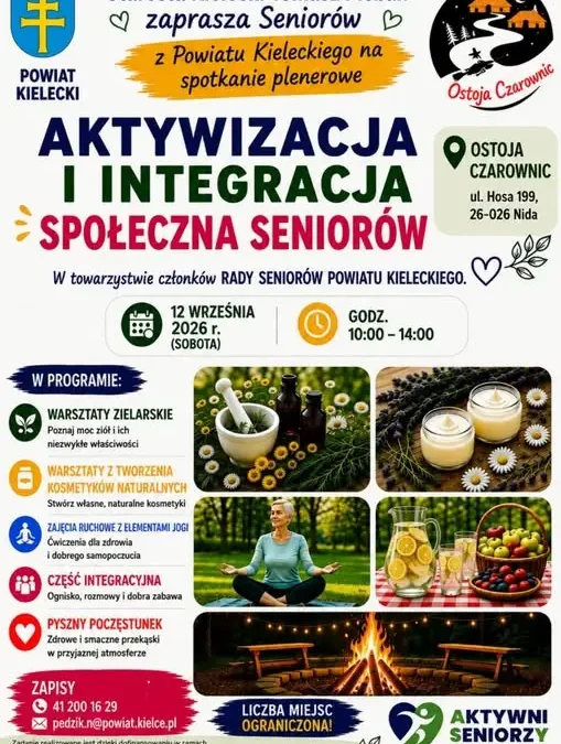 Powiat kielecki zaprasza seniorów na plenerowe spotkanie w Ostoi Czarownic