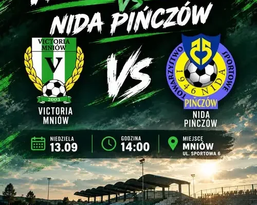 Victoria Mniów zagra z Nidą Pińczów w 5. kolejce klasy okręgowej