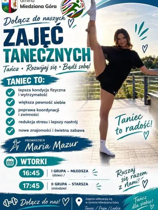 Zajęcia taneczne w Ćmińsku – nowa instruktorka Maria Mazur