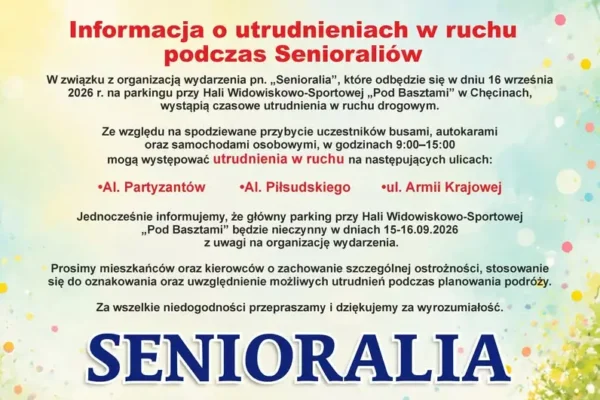 Chęciny: utrudnienia w ruchu 16 września podczas Senioraliów