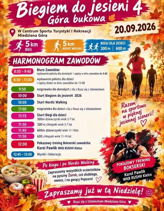 Biegiem do Jesieni 4 w Miedzianej Górze – harmonogram i atrakcje