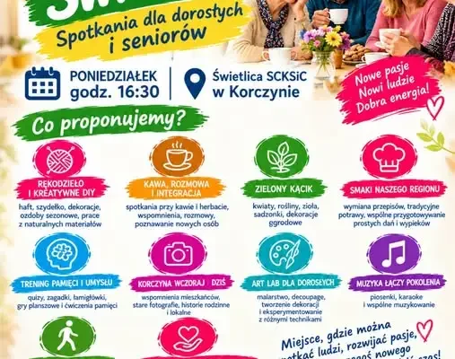 Świetlica w Korczynie zaprasza dorosłych i seniorów na wspólne zajęcia