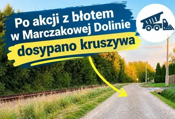 Dolina Marczakowa: kruszywo na drodze po proteście mieszkańców