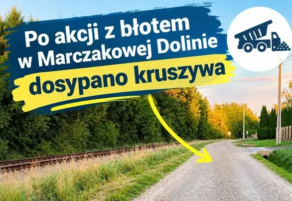 Dolina Marczakowa: kruszywo na drodze po proteście mieszkańców