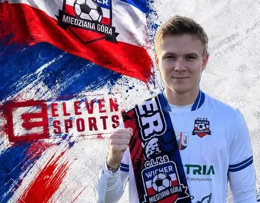 Michał Gajos z Wicherka Miedziana Góra komentatorem Eleven Sports
