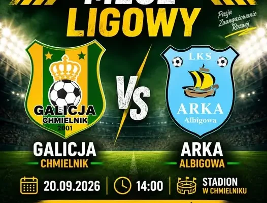 Galicja Chmielnik zagra u siebie z Arką Albigowa – niedzielny mecz ligowy