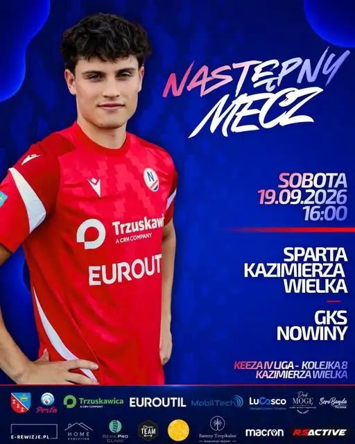 GKS Nowiny zagra na wyjeździe ze Spartą Kazimierza Wielka
