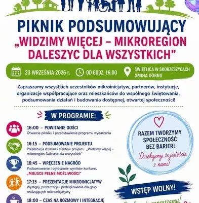 Skorzeszyce: piknik podsumuje projekt „Widzimy więcej – mikroregion Daleszyc dla wszystkich”