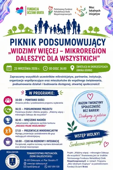 Skorzeszyce: piknik podsumuje projekt „Widzimy więcej – mikroregion Daleszyc dla wszystkich”