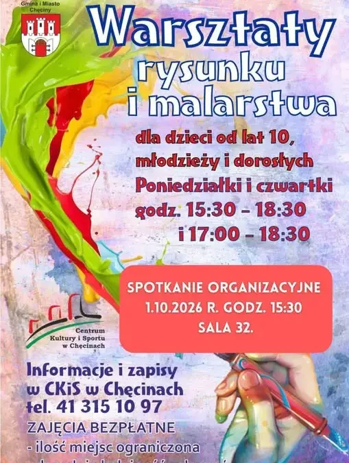 Chęciny: spotkanie organizacyjne przed warsztatami rysunku i malarstwa