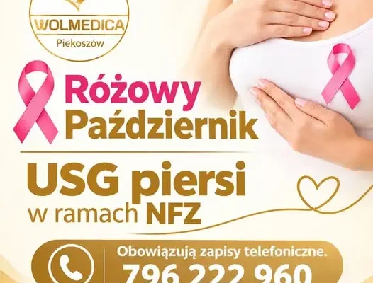 Różowy Październik w Piekoszowie: bezpłatne USG piersi w przychodni Wolmedica