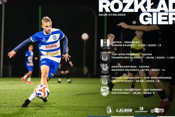 Lechia II pauzuje, młodzież gra. Plan weekendu 26-27 września